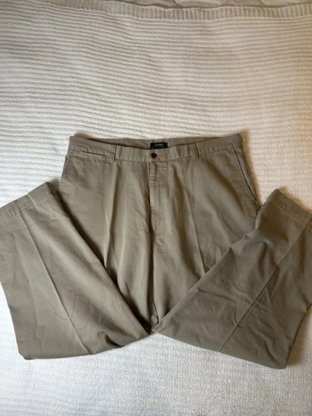 Lauren Ralph Lauren Pants Men Beige Chino Relaxed Fit Casual Classic Style 40X32